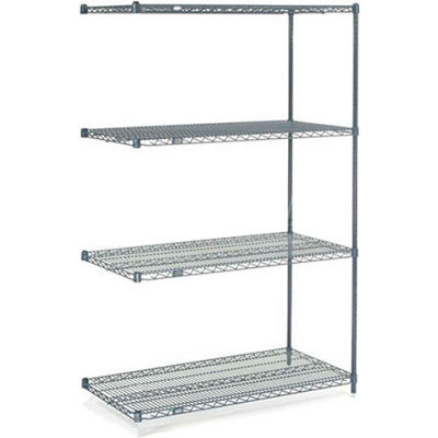 Nexel® 4 Shelf, Nexelon® Blue Wire Shelving Unit, Add On, 36"W x 18"D x 86"H