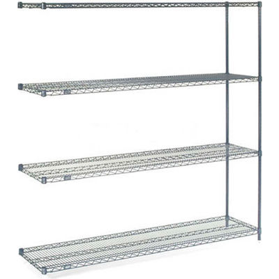 Nexel® Nexelon®, 4 Tier, Wire Shelving Add-On Unit, 72"W x 24"D x 86"H